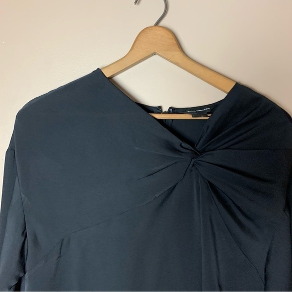[Club Monaco] Black Silky Classic Career Professional Long Sleeve Top - Picture 2 of 8